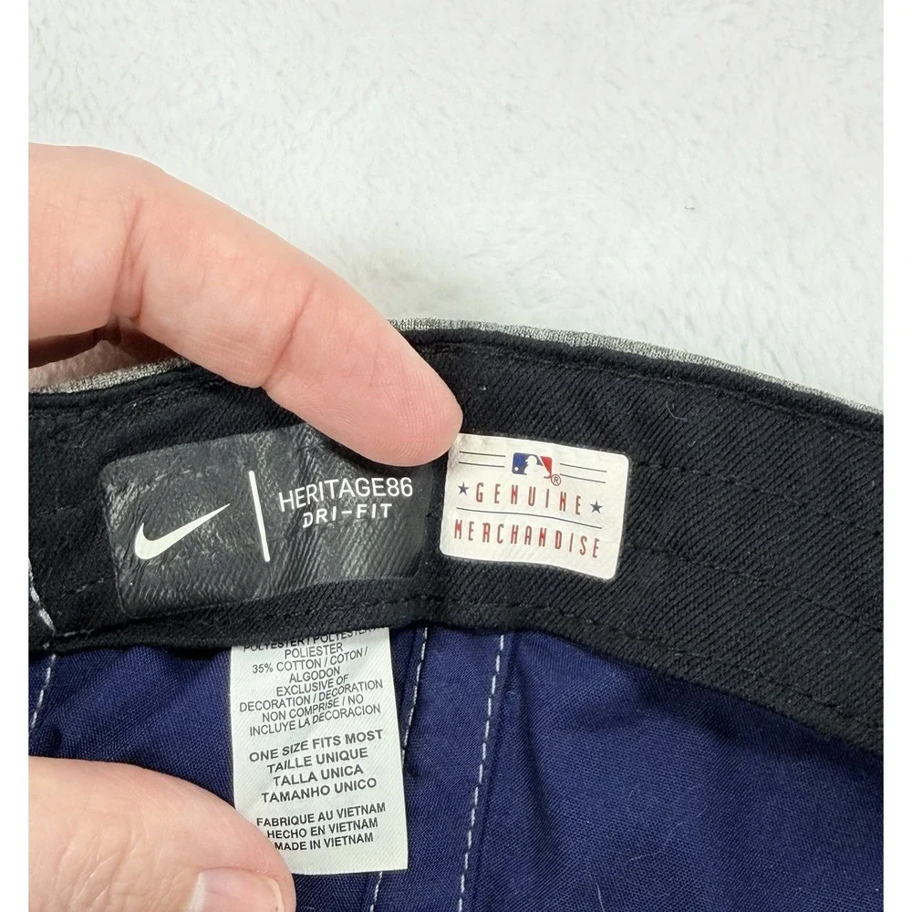 Cleveland Indians Heritage 86 Baseball Cap Hat Gray Blue Nike‎ Dri Fit Men's